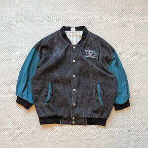 Vtg Molson Indy Vancouver Denim Bomber Jacket XL